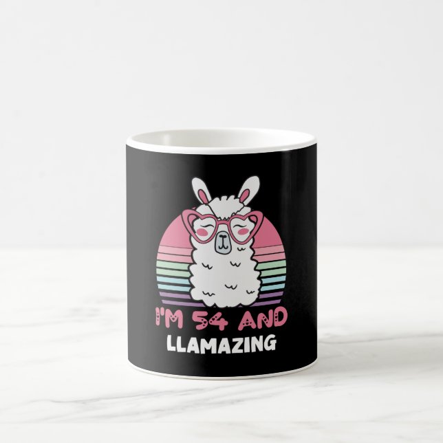 Funny Adorable Llama 54th Birthday Gift For Women Coffee Mug (Center)