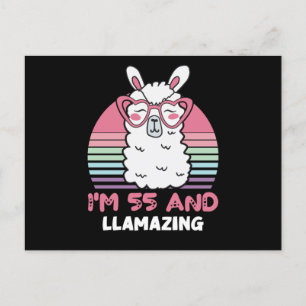 Funny Adorable Llama 55th Birthday Gift For Women Postcard