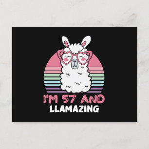 Funny Adorable Llama 57th Birthday Gift For Women Postcard