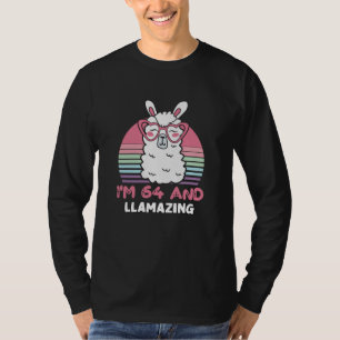 Funny Adorable Llama 64th Birthday Gift For Women T-Shirt