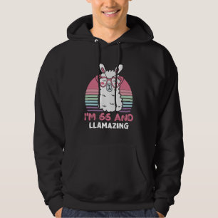 Funny Adorable Llama 66th Birthday Gift For Women Hoodie