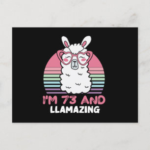 Funny Adorable Llama 73rd Birthday Gift For Women Postcard