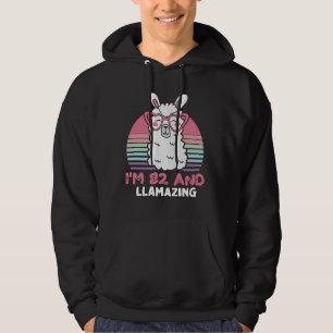 Funny Adorable Llama 82nd Birthday Gift For Women Hoodie