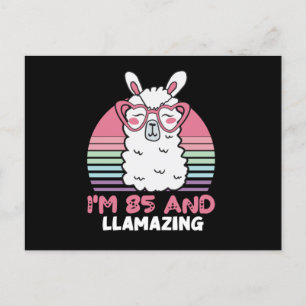 Funny Adorable Llama 85th Birthday Gift For Women Postcard