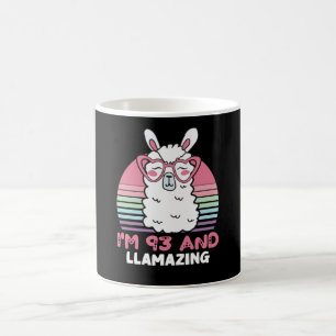 Funny Adorable Llama 93rd Birthday Gift For Women Coffee Mug