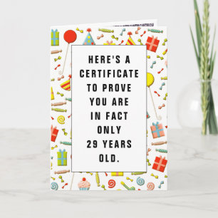 Funny Adult Birthday Certificate Card