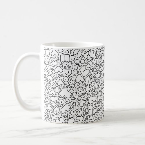 Funny adult breast pattern coffee mug