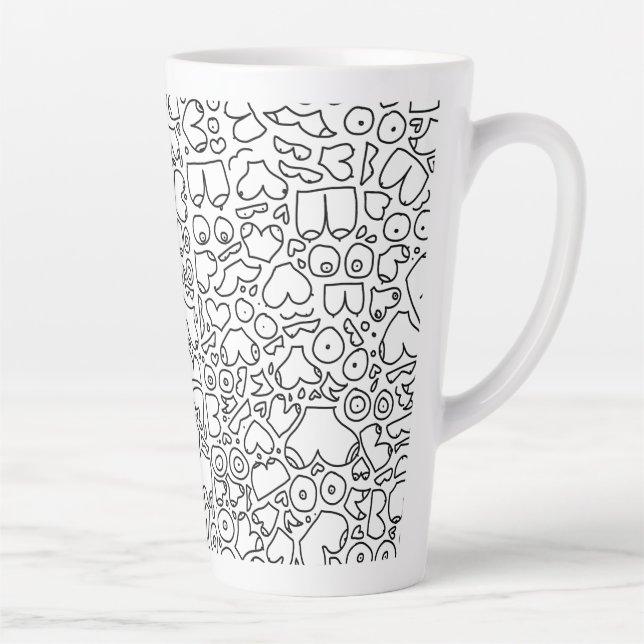 Funny adult breast pattern latte mug (Right)