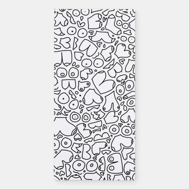 Funny adult breast pattern magnetic notepad (Front)