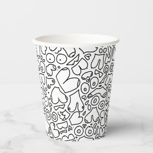 Funny adult breast pattern paper cups