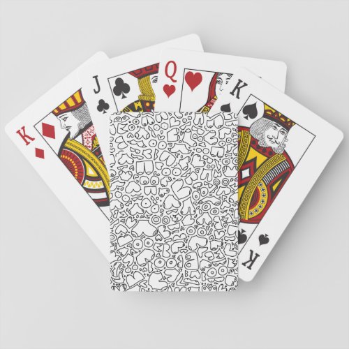 Funny adult breast pattern playing cards