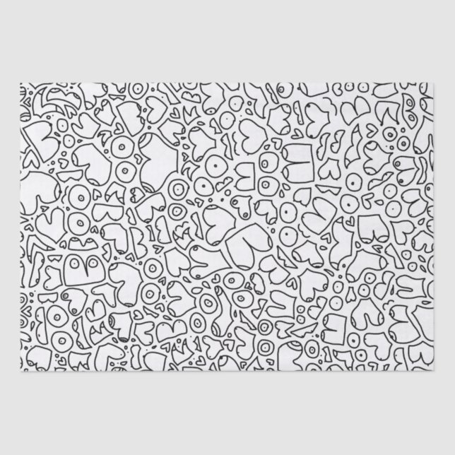 Funny adult breast pattern tissue paper (Front)