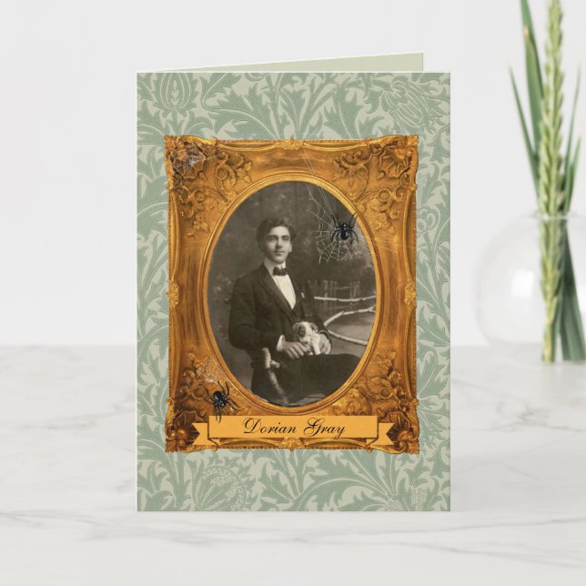 Funny Adult Dorian Gray Halloween Birthday Custom Card (Front)