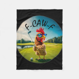 Funny Adult F-caw-f Golf Rooster Bird Humor Chicke Fleece Blanket
