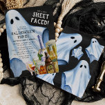 Funny Adult Ghost Sheet-faced Halloween Party Invitation<br><div class="desc">Kick off spooky season with this funny adult Halloween invitation Let's Get Sheet Faced! Displaying a rustic chalkboard background, a watercolor ghost in a sheet, and a lineup of festive drinks, this easy-to-customize template is perfect for gathering friends and family. Ideal for Halloween parties or even a birthday bash. Make...</div>