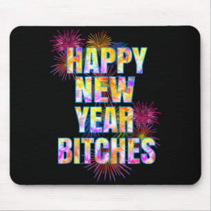 Funny Adult Gift Happy New Year Es Fireworks Party Mouse Pad
