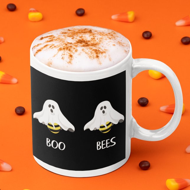 Funny Adult Halloween Boo Ghost Bees Coffee Mug (Creator Uploaded)