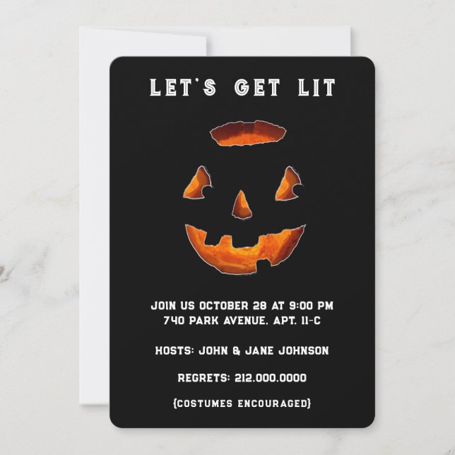 Funny Adult Halloween Party Invitation (Front)
