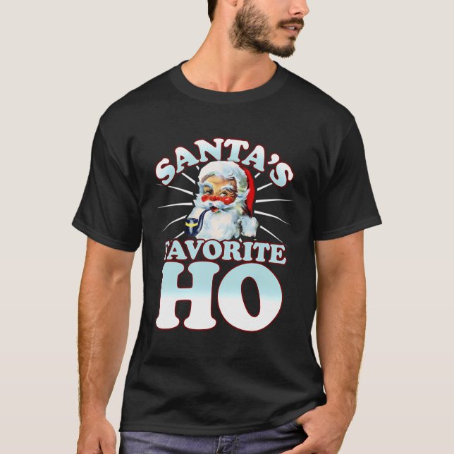 Funny Adult Humor Dirty Christmas Santa'S Favorite T-Shirt (Front)