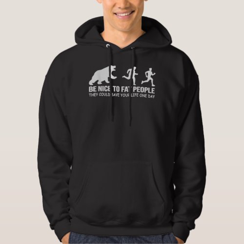 Funny Adult Humor Runner Fat People With Bear Funn Hoodie