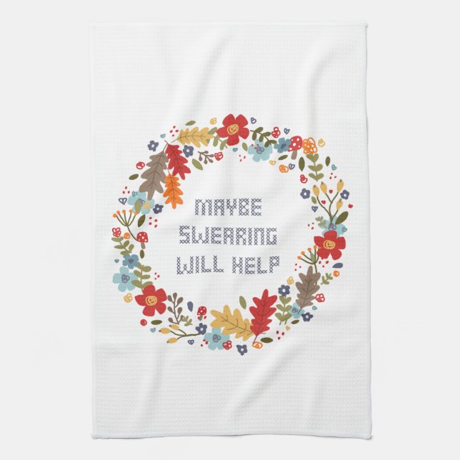 Funny Adult Humor Thanksgiving Irreverent Holliday Kitchen Towel (Vertical)
