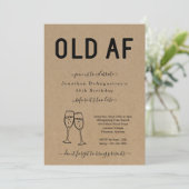 Funny Adult OLD AF Birthday Invitation (Standing Front)