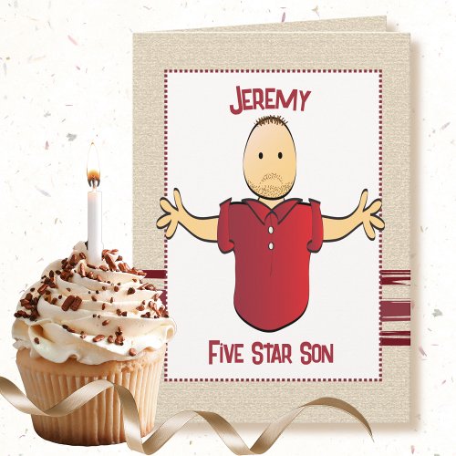 Funny Adult Son Cartoon Modern Sweet Birthday  Card