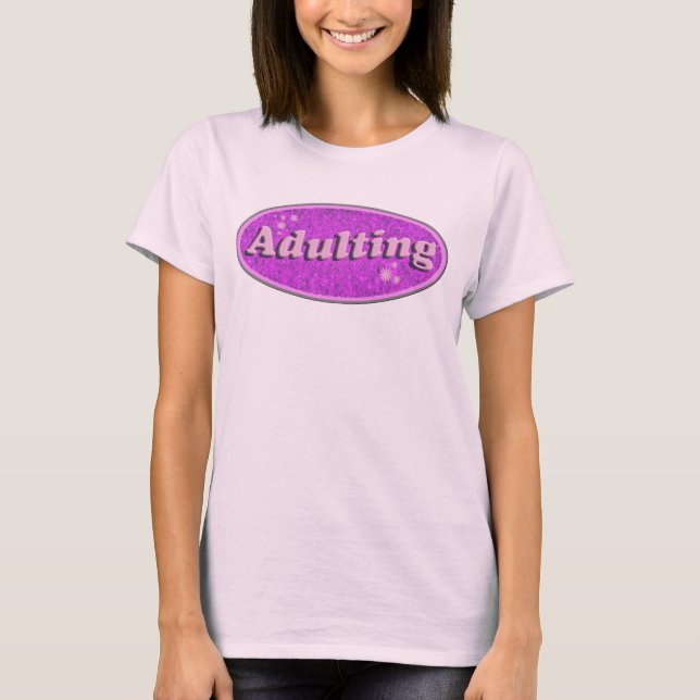 Funny Adulting Retro Decal Nostalgia Design T-Shirt (Front)
