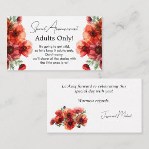 Funny Adults ONLY Scarlet Petal Serenade Enclosure Card