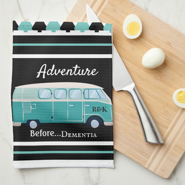 Funny "Adventure Before Dementia" Personalized Kit Kitchen Towel (Quarter Fold)