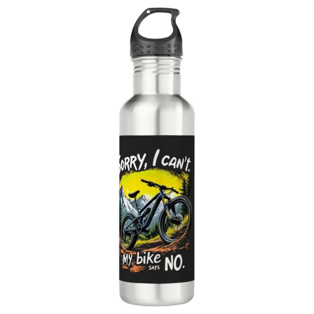 Funny Adventure Cycling Lover Quotes Stainless Steel Water Bottle (Front)