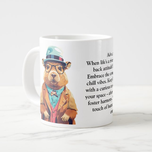 Funny Advice From A Capybara Giant Coffee Mug (Front Left)