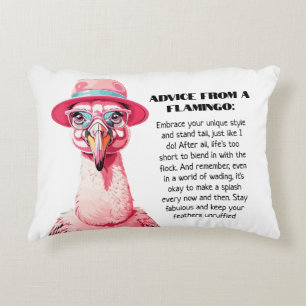 Funny Advice From A Flamingo Accent Pillow