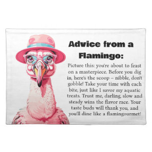Funny Advice From A Flamingo Cloth Placemat