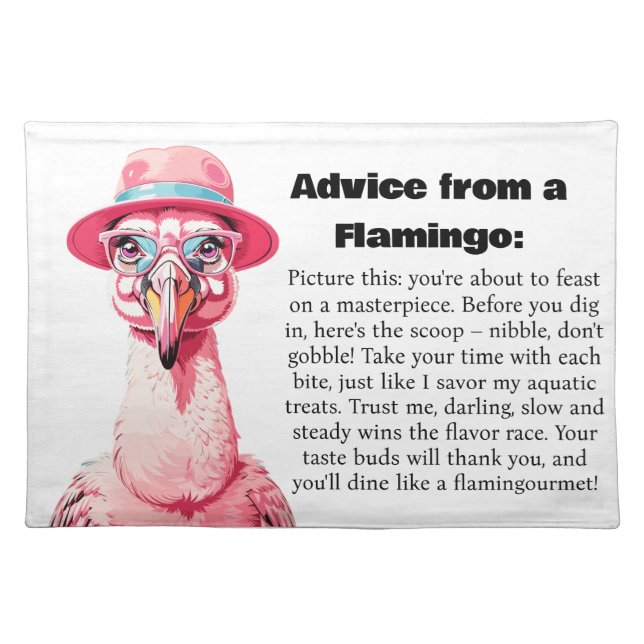 Funny Advice From A Flamingo Cloth Placemat (Front)