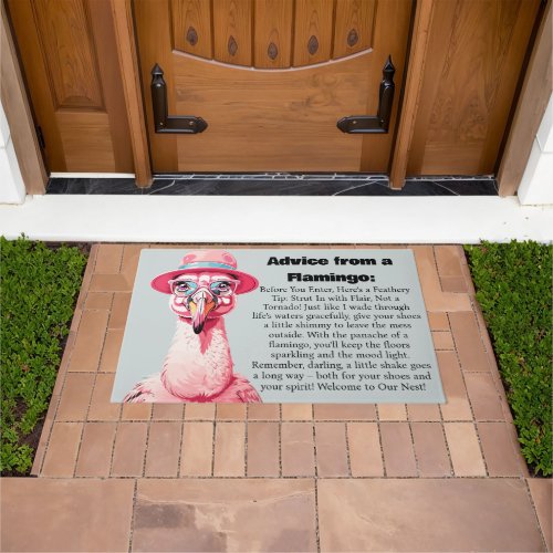 Funny Advice From A Flamingo Doormat