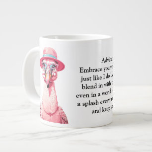 Funny Advice From A Flamingo Giant Coffee Mug