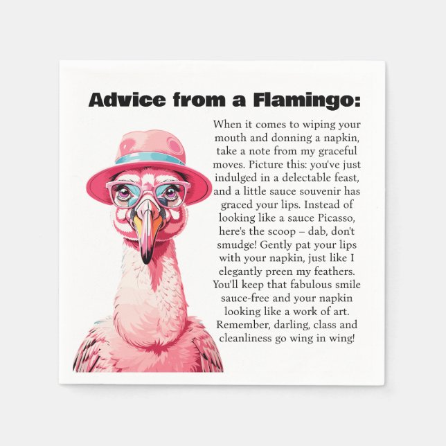 Funny Advice From A Flamingo Napkins (Front)