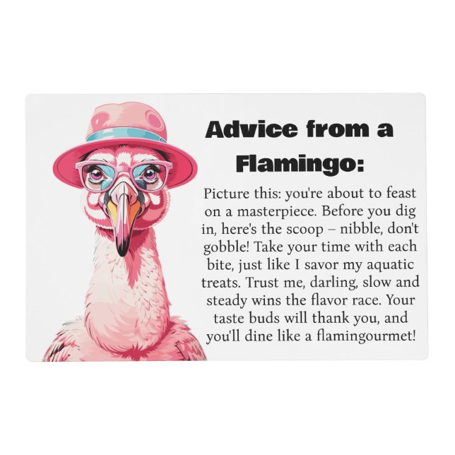 Funny Advice From A Flamingo Placemat (Front)