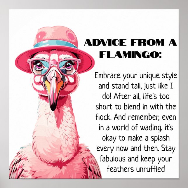 Funny Advice from A Flamingo Poster (Front)