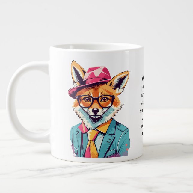 Funny Advice From A Fox Giant Coffee Mug (Left)