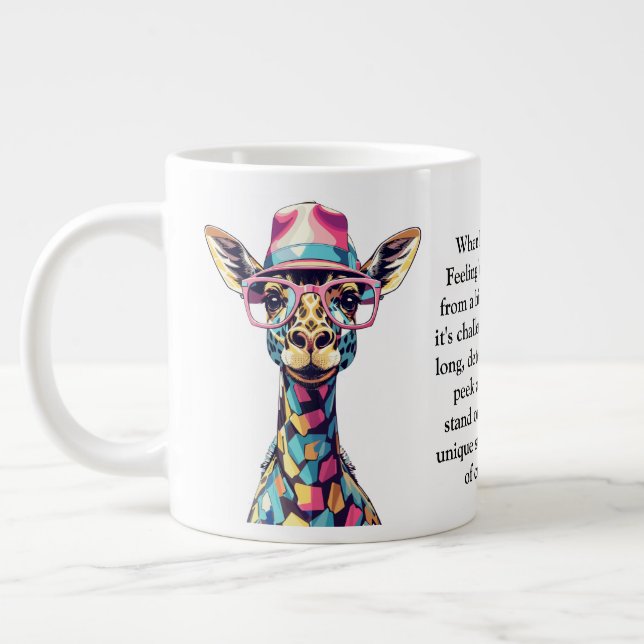 Funny Advice From A Giraffe Giant Coffee Mug (Left)