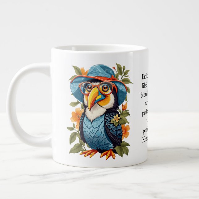 Funny Advice From A Toucan  Giant Coffee Mug (Left)