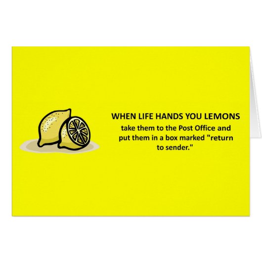 Funny Advice When Life Gives You Lemons Parody  Cards (Front Horizontal)