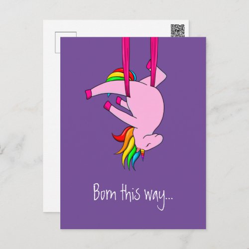 Funny Aerial Silks Unicorn Born This Way Postcard