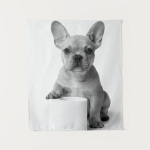 Funny Aesthetic French Bulldog Toilet Paper Photo Tapestry
