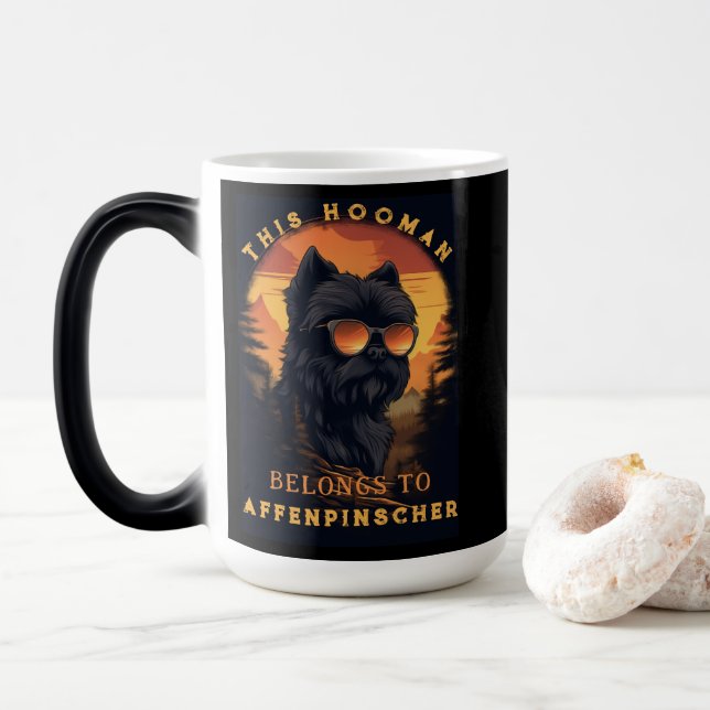 Funny Affenpinscher Dog Parent Personalized Color Morph Mug (With Donut)