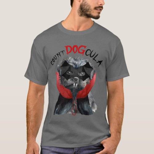 Funny Affenpinscher Dog Vampire Halloween Costume T_Shirt