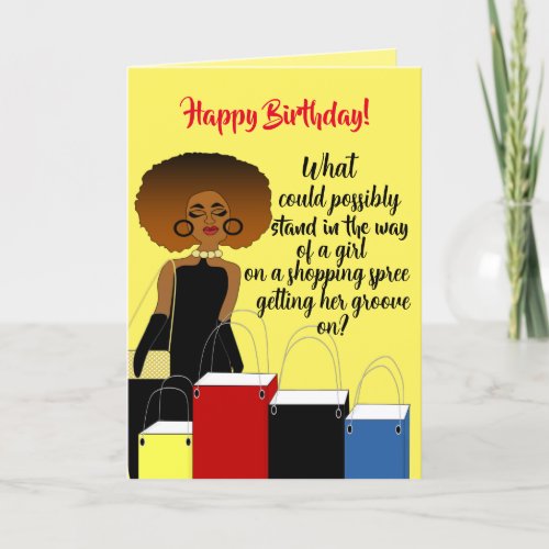 Funny African American Female Birthday Card