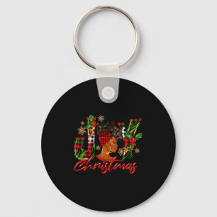 Funny African American Joy Christmas Black Woman A Keychain